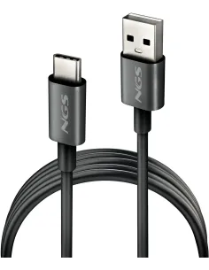 NGS ZYRO-AC Black Cable de Carga Rápida 15W USB 2.0 USB-A a USB-C 1M Negro-1411207