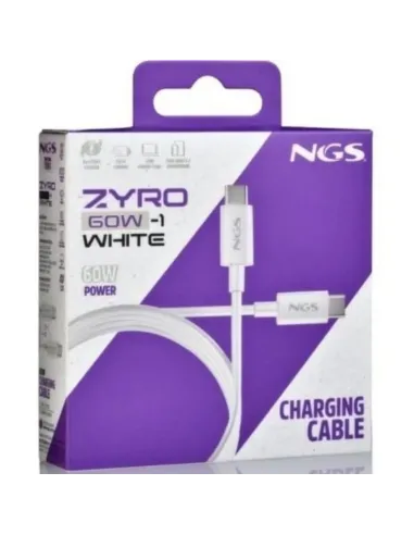 NGS Zyro 60W-1 blanco 1M para móviles, tablets y portátiles