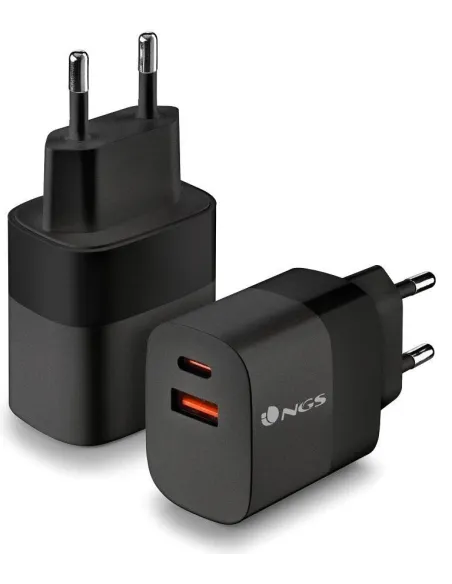NGS BUD 33W Cargador USB-A/USB-C Negro