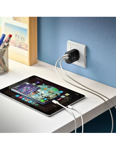 NGS BUD 33W Cargador USB-A/USB-C Negro