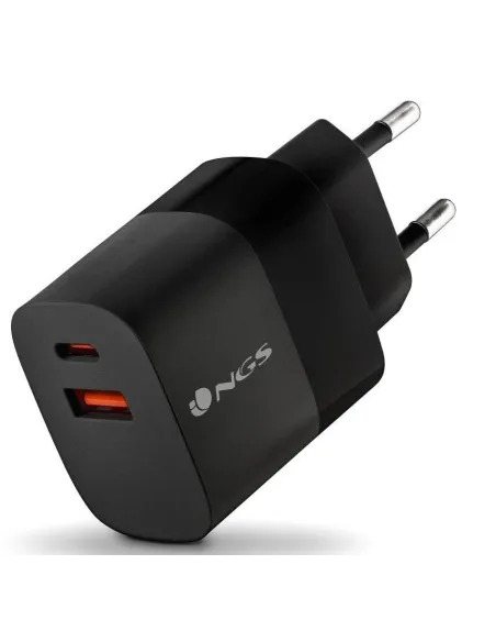 NGS BUD 33W Cargador USB-A/USB-C Negro