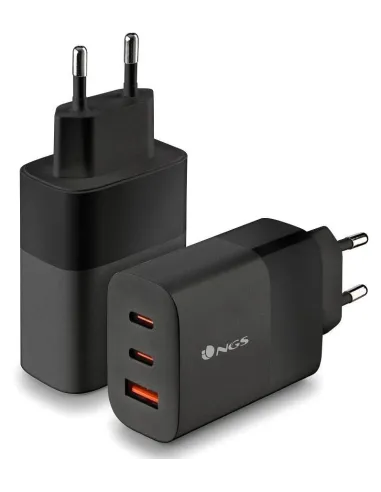 NGS BUD 65W Cargador USB-C/USB-A Negro