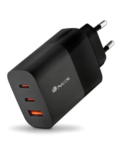 NGS BUD 65W Cargador USB-C/USB-A Negro