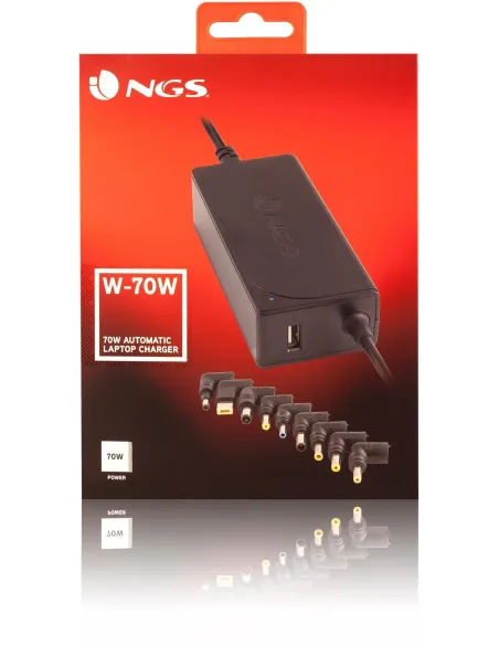 NGS W70W Cargador Universal para Portátil 70W Negro