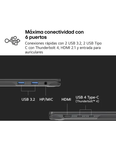 Portátil Ultrabook LG Gram AI 16Z90TL-G.AU85BN 16" W11 Home