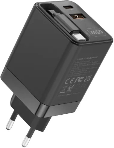 Mars Gaming MD-GAN65R GaN 65 W con cable retráctil