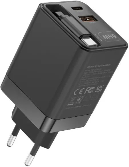 Mars Gaming MD-GAN65R GaN 65 W con cable retráctil