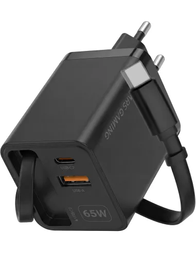 Mars Gaming MD-GAN65R GaN 65 W con cable retráctil