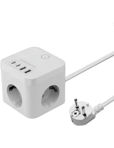 Mars Gaming MD-CUBE35 Blanco Powercube 3x Schuko 4x USB PD 35W GaN-AELREG0142