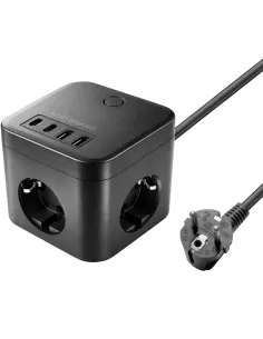Mars Gaming MD-CUBE35 Negro Powercube 3x Schuko 4x USB PD 35W GaN-AELREG0143