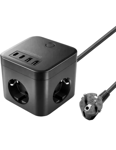 Mars Gaming MD-CUBE35 Negro Powercube 3x Schuko 4x USB PD 35W GaN
