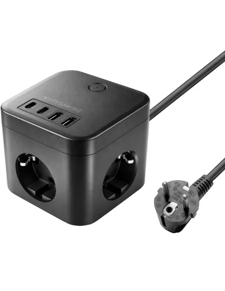 Mars Gaming MD-CUBE35 Negro Powercube 3x Schuko 4x USB PD 35W GaN