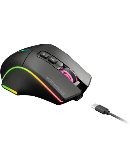 Mars Gaming MMW-VECTOR negro: ratón tri-mode 12.000 DPI