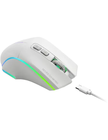 Mars Gaming MMW-VECTORW blanco: ratón tri-mode 12K