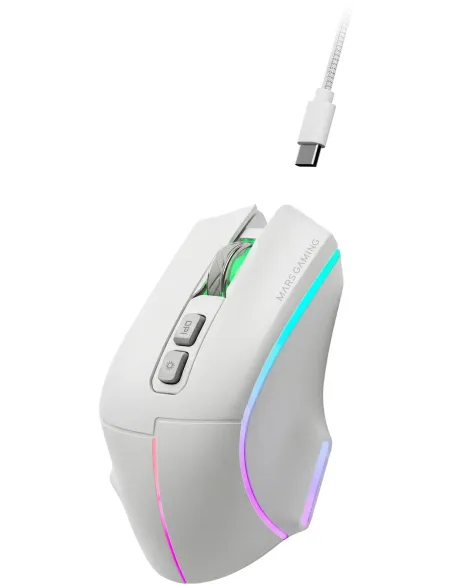 Mars Gaming MMW-VECTORW blanco: ratón tri-mode 12K