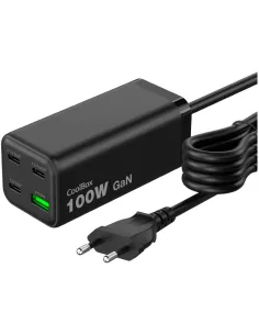 CoolBox ChargeMaster 4 Pro cargador GaN de sobremesa de 100W con 3 puertos USB-C y 1 USB-A-AAOACR0329