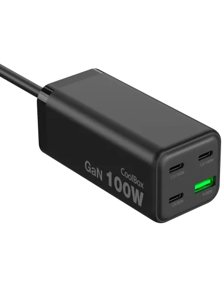 CoolBox ChargeMaster 4 Pro: cargador GaN 100W de mesa