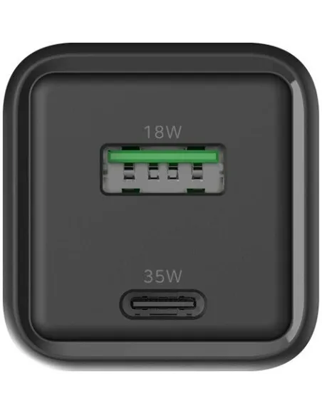 Cargador CoolBox COO-CUP-35CA-B de 35W GaN USB-C y USB-A