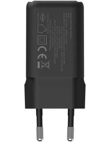 Cargador CoolBox COO-CUP-35CA-B de 35W GaN USB-C y USB-A