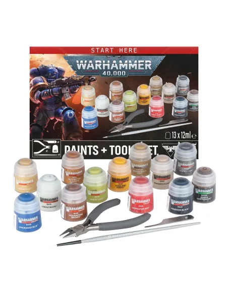 Set de pinturas y herramientas Warhammer 40000