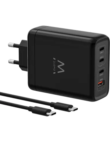 Ewent EW1337 Cargador 140W GaN 4 puertos USB-C-A