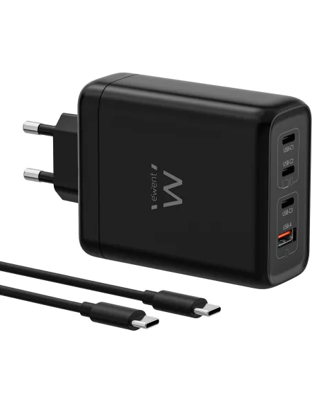 Ewent EW1337 Cargador 140W GaN 4 puertos USB-C-A