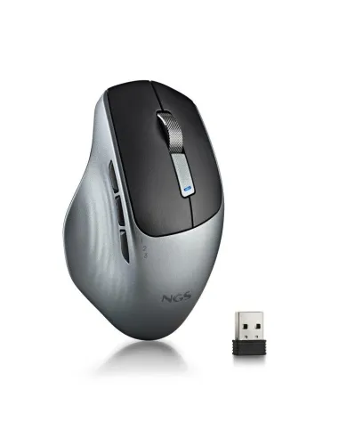 NGS Lush-RB Ratón Inalámbrico Multimodo 1600DPI Grafito Botones Silenciosos