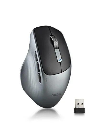 NGS Lush-RB Ratón Inalámbrico Multimodo 1600DPI Grafito Botones Silenciosos