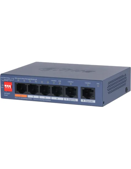 Dahua CS4006-4ET2GT-60 4 Puertos PoE 2 Gigabit Gestión Nube