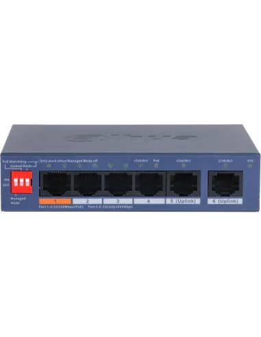 Dahua CS4006-4ET2GT-60 4 Puertos PoE 2 Gigabit Gestión Nube
