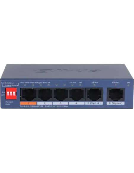 Dahua CS4006-4ET2GT-60 4 Puertos PoE 2 Gigabit Gestión Nube