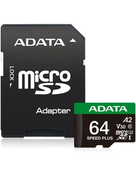 ADATA Speed Plus 64 GB microSD V30 A2 para vídeo 4K
