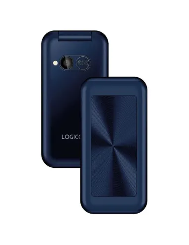 LOGICOM Fleep 450 azul: teléfono con tapa 4G ,dual SIM y SOS