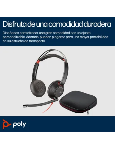 Auriculares oficina HP Poly Blackwire 5220 USB-C y jack