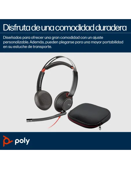 Auriculares oficina HP Poly Blackwire 5220 USB-C y jack
