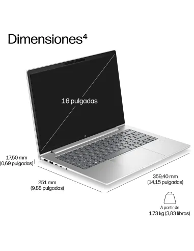 Portátil trabajo HP ProBook 4 G2ah DU1C5AT de  16" y W11 Pro