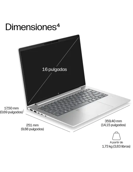Portátil trabajo HP ProBook 4 G2ah DU1C5AT de  16" y W11 Pro