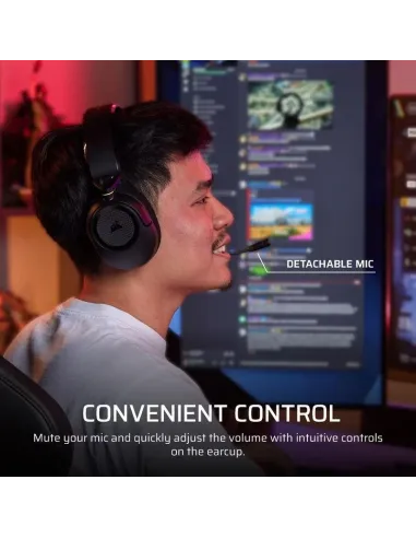 Corsair HS35 v3 WIRELESS Carbón auriculares gaming jack 3.5