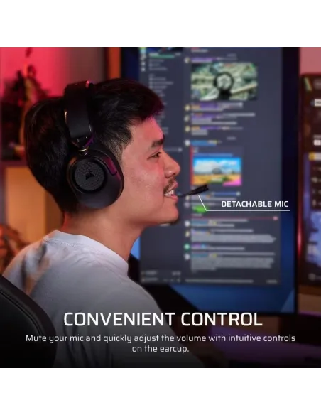 Corsair HS35 v3 WIRELESS Carbón auriculares gaming jack 3.5