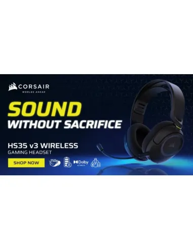 Corsair HS35 v3 WIRELESS Carbón auriculares gaming jack 3.5