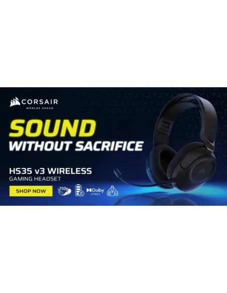 Corsair HS35 v3 WIRELESS Carbón auriculares gaming jack 3.5