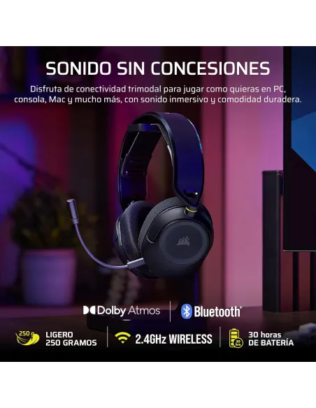 Corsair HS35 v3 WIRELESS Carbón auriculares gaming jack 3.5