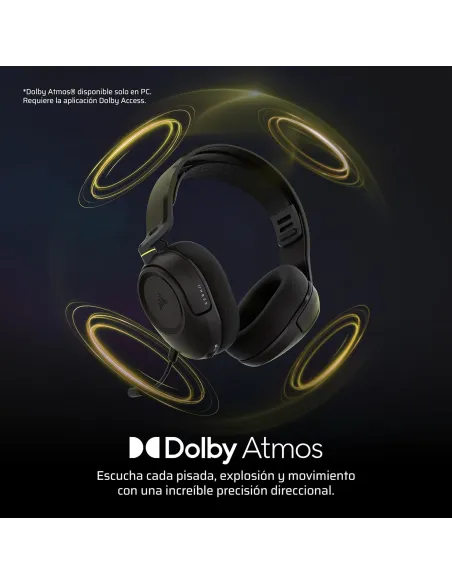 Corsair HS35 v3 WIRELESS Carbón auriculares gaming jack 3.5