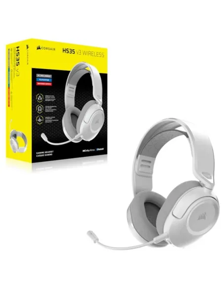 Corsair HS35 v3 Wireless blancos gaming tri-modo 250g