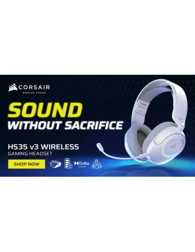 Corsair HS35 v3 Wireless blancos gaming tri-modo 250g