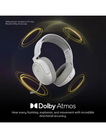 Corsair HS35 v3 Wireless blancos gaming tri-modo 250g