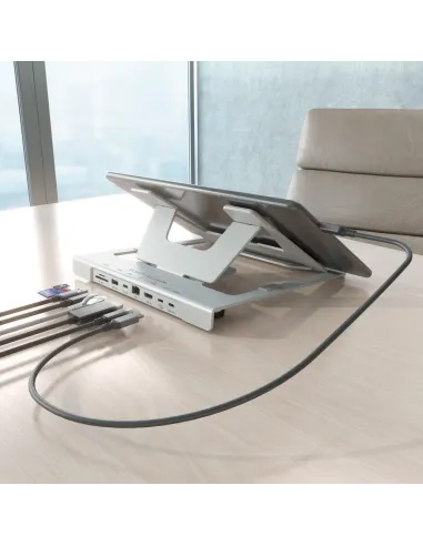 Soporte portátil AISENS ASUC-7P045-GR dock USB-C 7 en 1