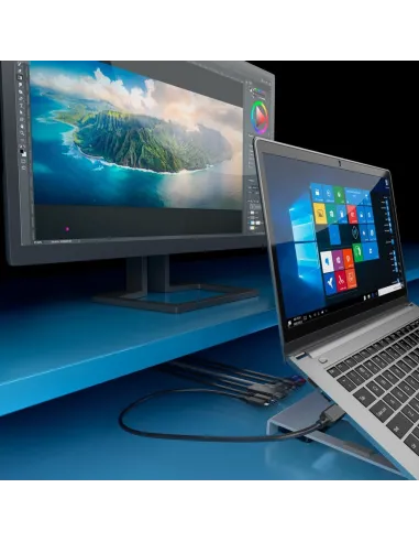 Soporte portátil AISENS ASUC-7P045-GR dock USB-C 7 en 1