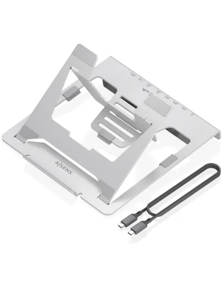 Soporte portátil AISENS ASUC-7P046-GR doble HDMI 4K