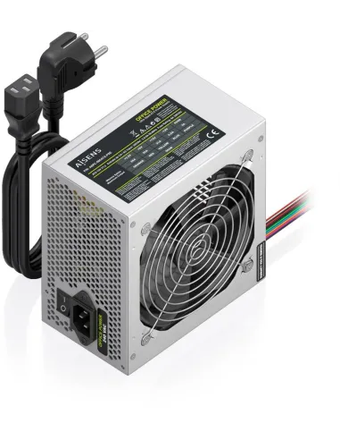 AISENS ASPC-500ATX-PSE Fuente ATX de 500W con Cable de Alimentación OEM Plata